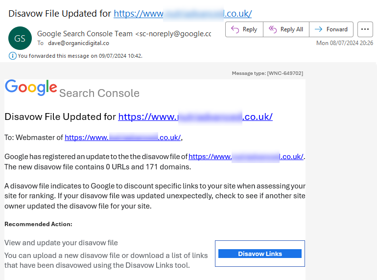 Disavow Email